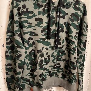 Ampersand Avenue New Womens Camo Moss Leopard Green Hoodie Large